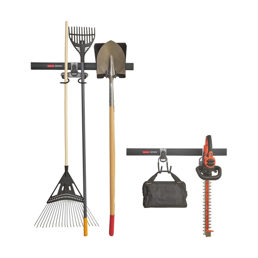 Rubbermaid FastTrack Garage Storage System Tool Hanging Kit, Wall Mount Holder for Garden Lawn Tools/Garage/Home