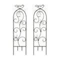 Hosley Set of 2 Iron Garden Trellis Panels – 28” Decorative Plant Support for Climbing Plants, Outdoor Yard, Patio