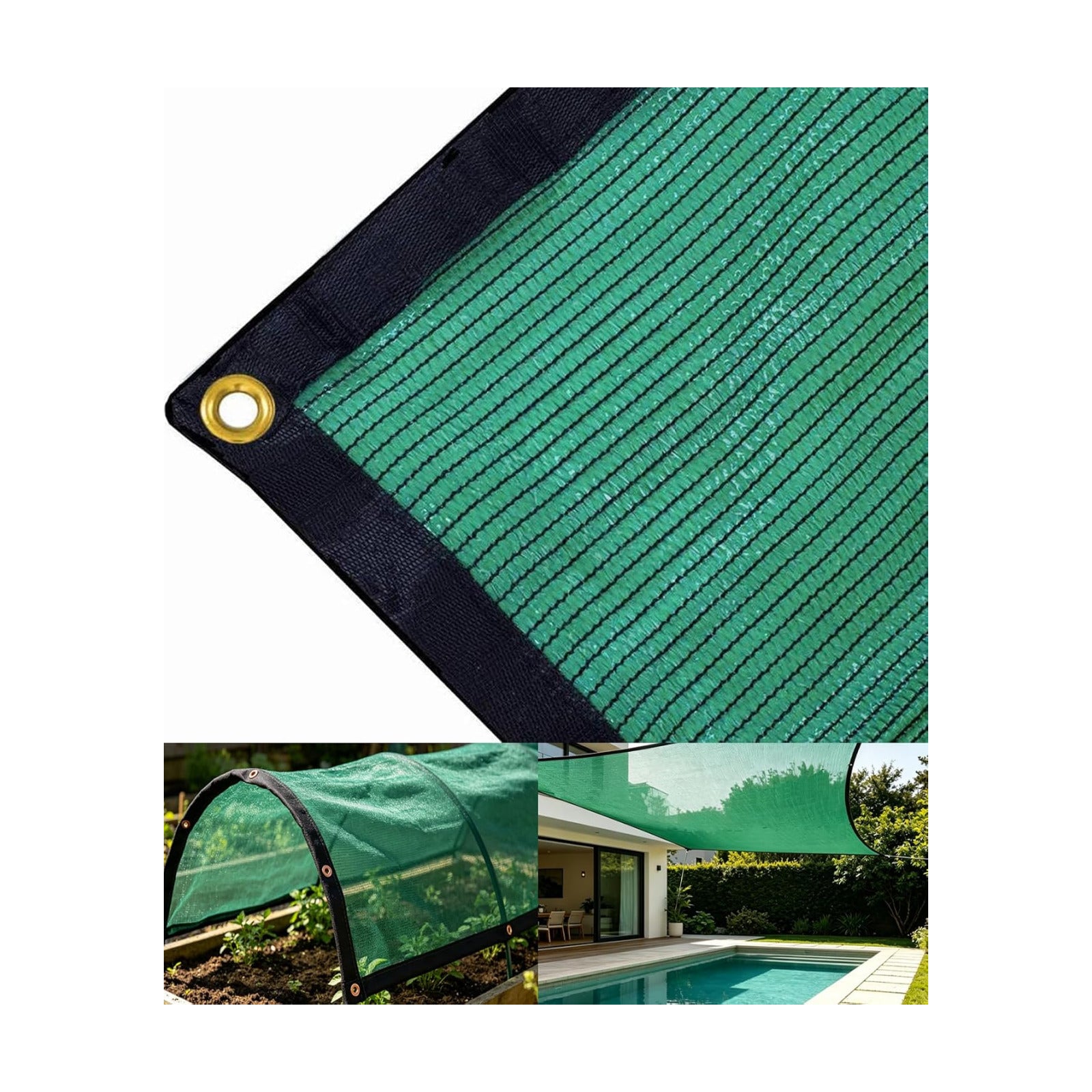 70% Green Shade Cloth with Grommets, 12 FT X 10 FT UV Blocking Mesh Tarp | Heavy Duty Shade Cover for Garden,Patio