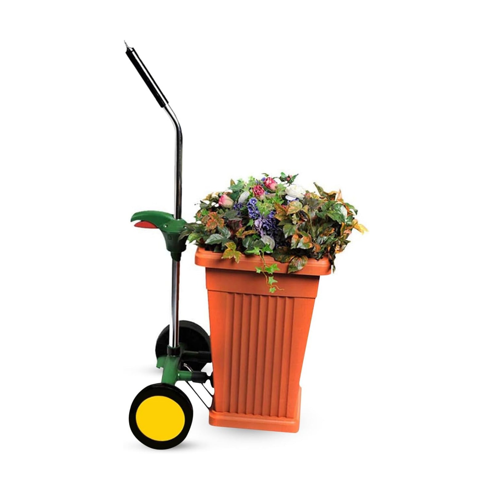Heavy Duty Plant Dolly Caddy - Pot Mover for Garden w/ 165 lb Capacity, Flat-Free Wheels & Suction Cups | Adjustable