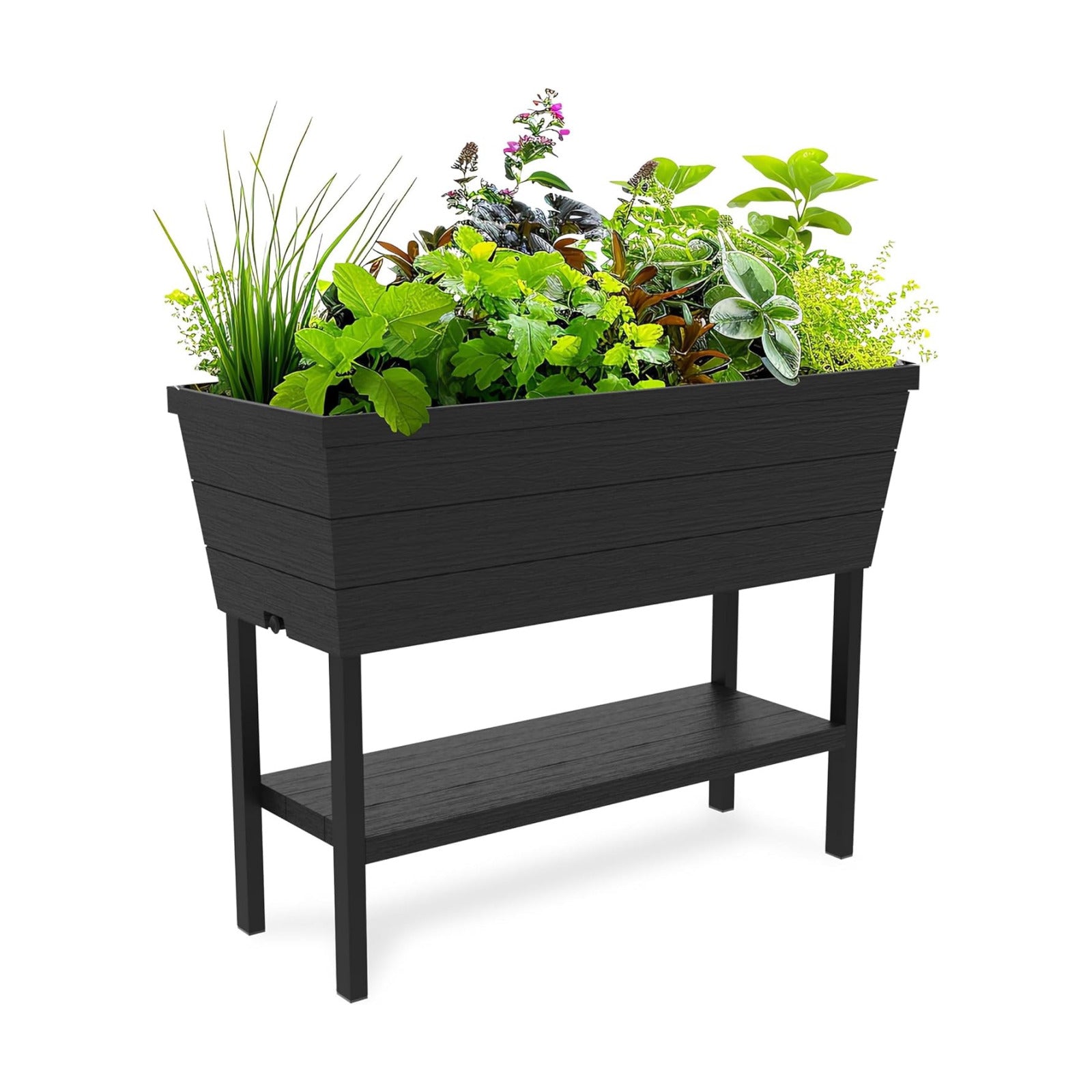 Keter Urban Bloomer 12.7 Gallon Raised Garden Bed and Outdoor Herb Garden Planter with Self Watering Gauge and Drainage