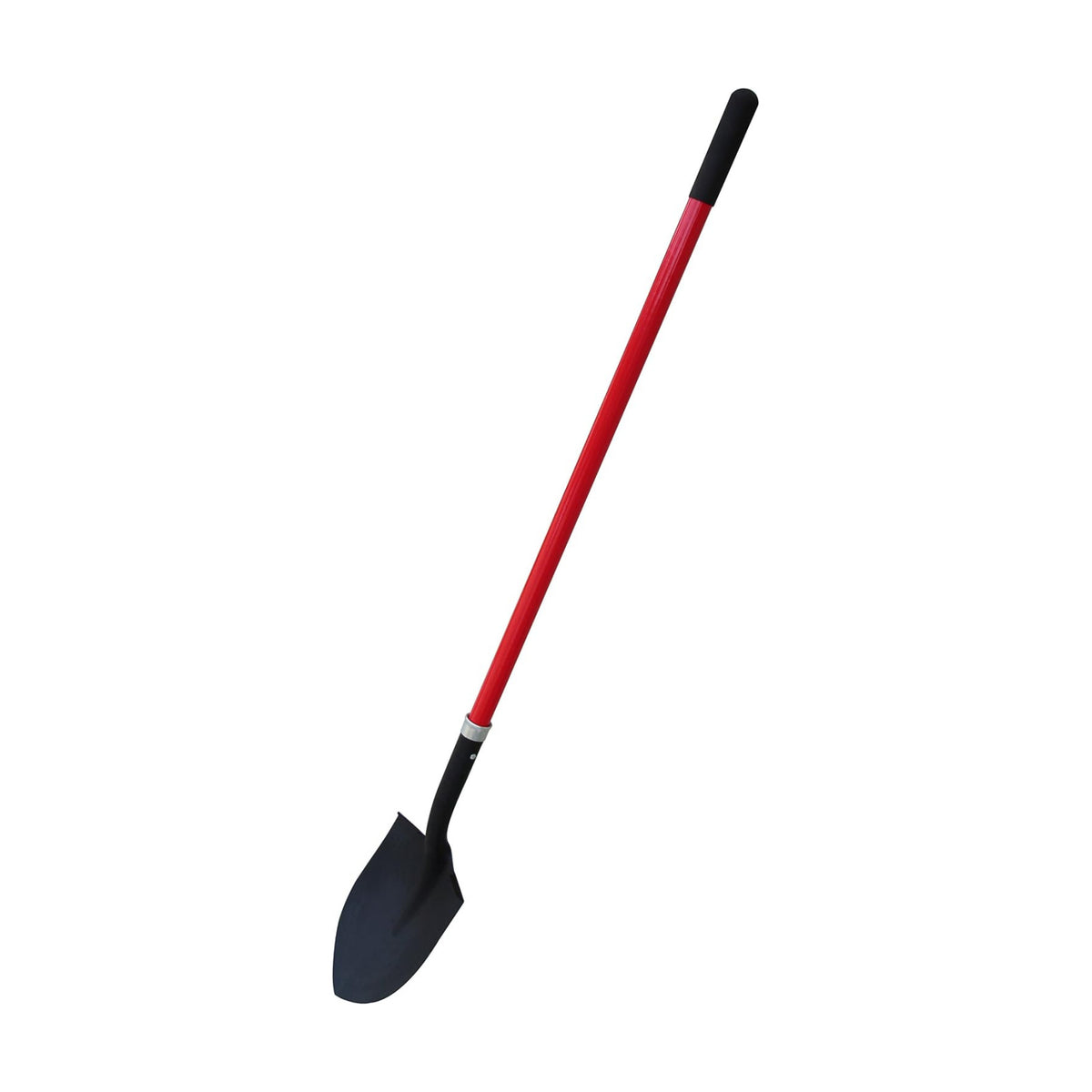 J202A Round Point Digging Shovel with Long 56 Inch Fiberglass Handle, Garden Spade for Digging Soil, Roots & Planting