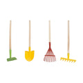 HEY! PLAY! Kids Gardening Tools Set, 4-Piece-Set | Mini Garden Tools with Wood Handles, Child-Sized Shovel, Rake, Hoe