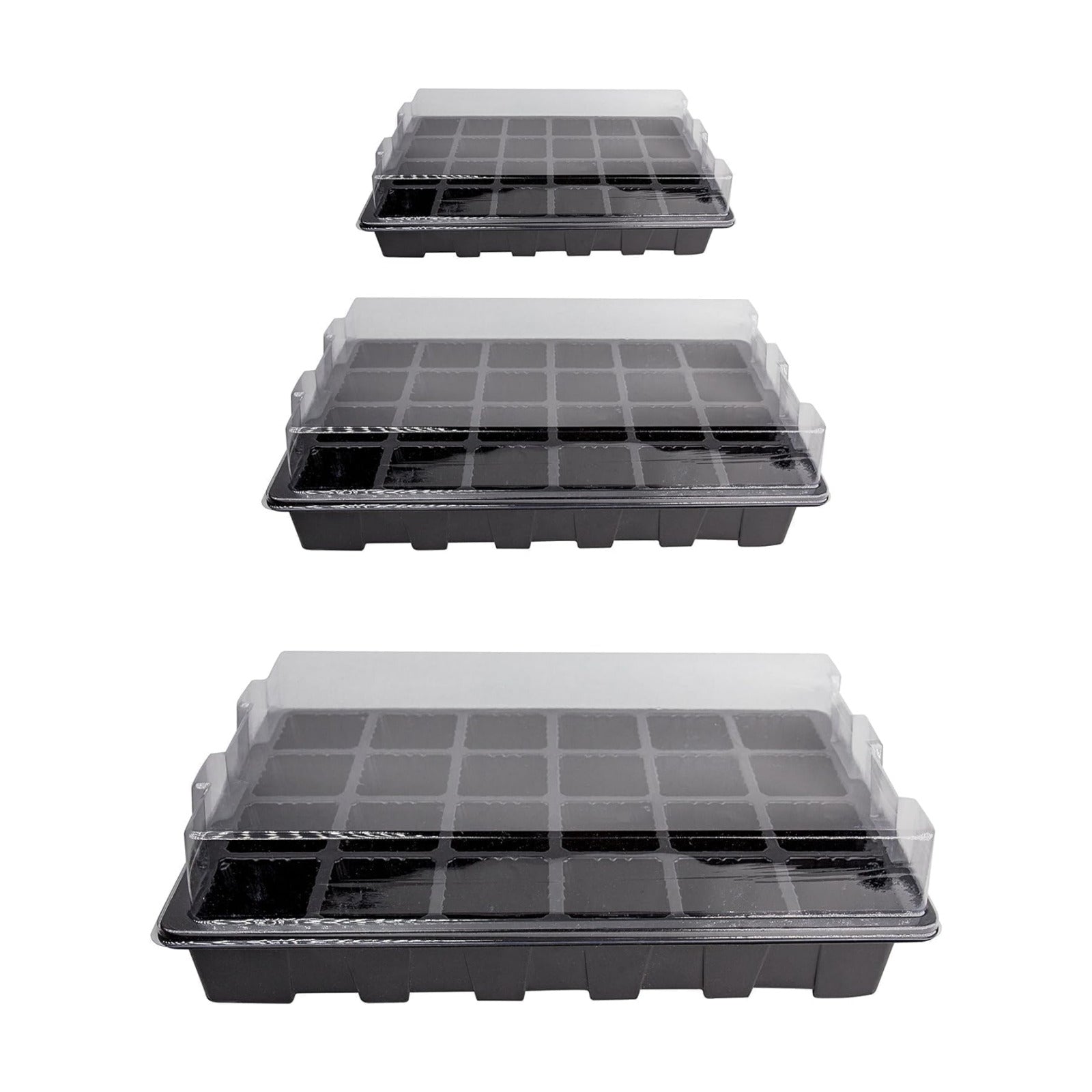 LOVEDAY 10 Pack -240 Cells -24 Grow Trays with Humidity Dome and Cell Insert - Mini Propagator for Seed Starting and