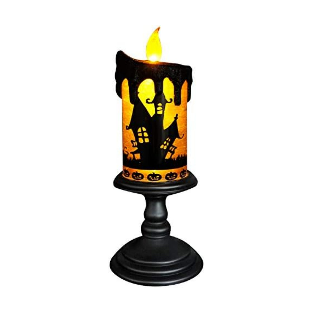 Eldnacele Bats Halloween Snow Globe Flameless Candle Battery Operated
