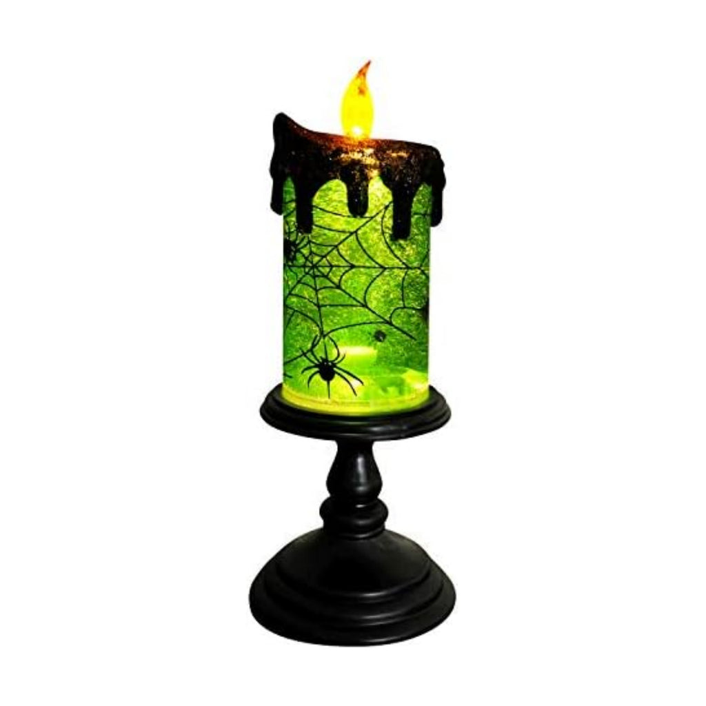 Eldnacele Spider Halloween Snow Globe Flameless Candle Battery Operated