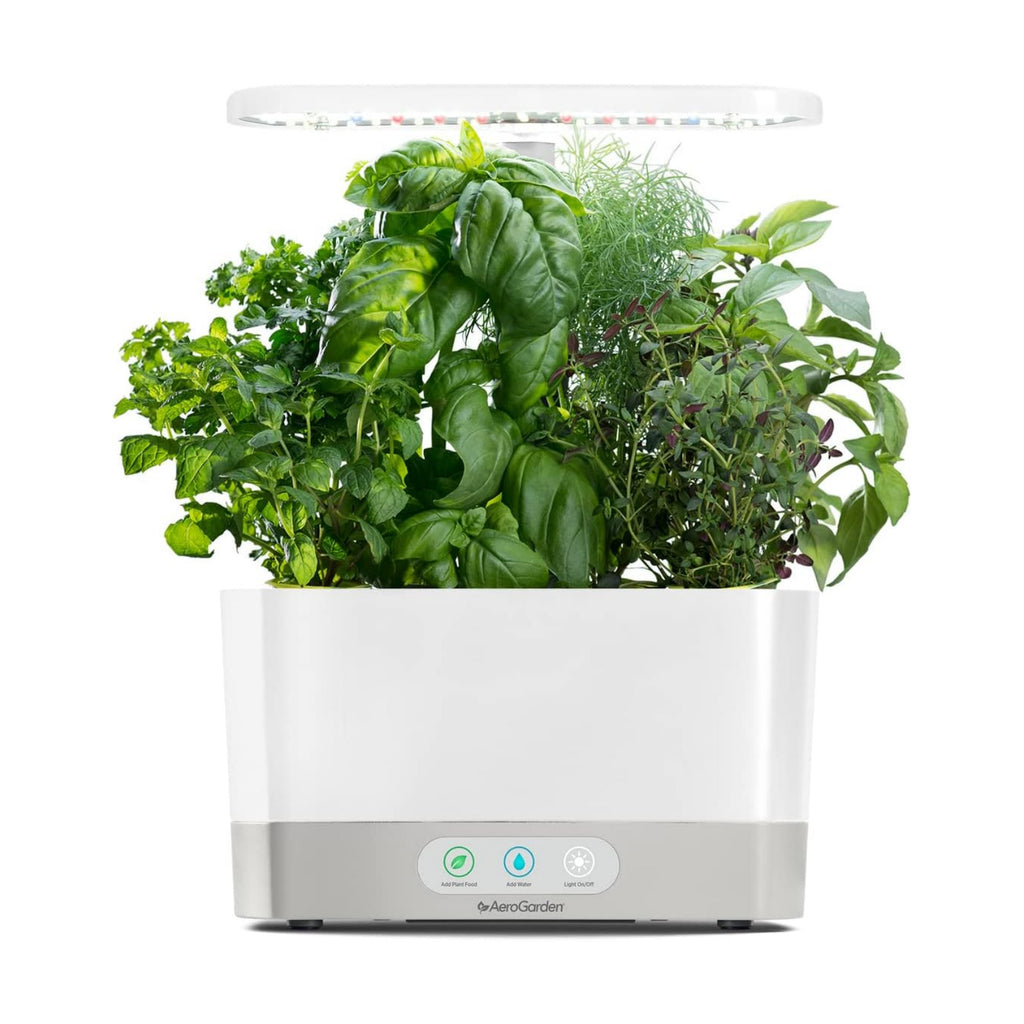 AeroGarden Harvest Indoor Garden Hydroponic System with LED Grow Light and Herb Kit, Holds up to 6 Pods, White