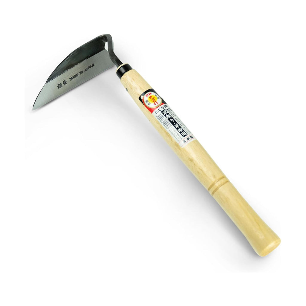 HOUNEN Japanese Weeding Sickle, 4.7-Inch Thick Composite Steel Blade | Twisted thick blade scrapes weeds and cuts light