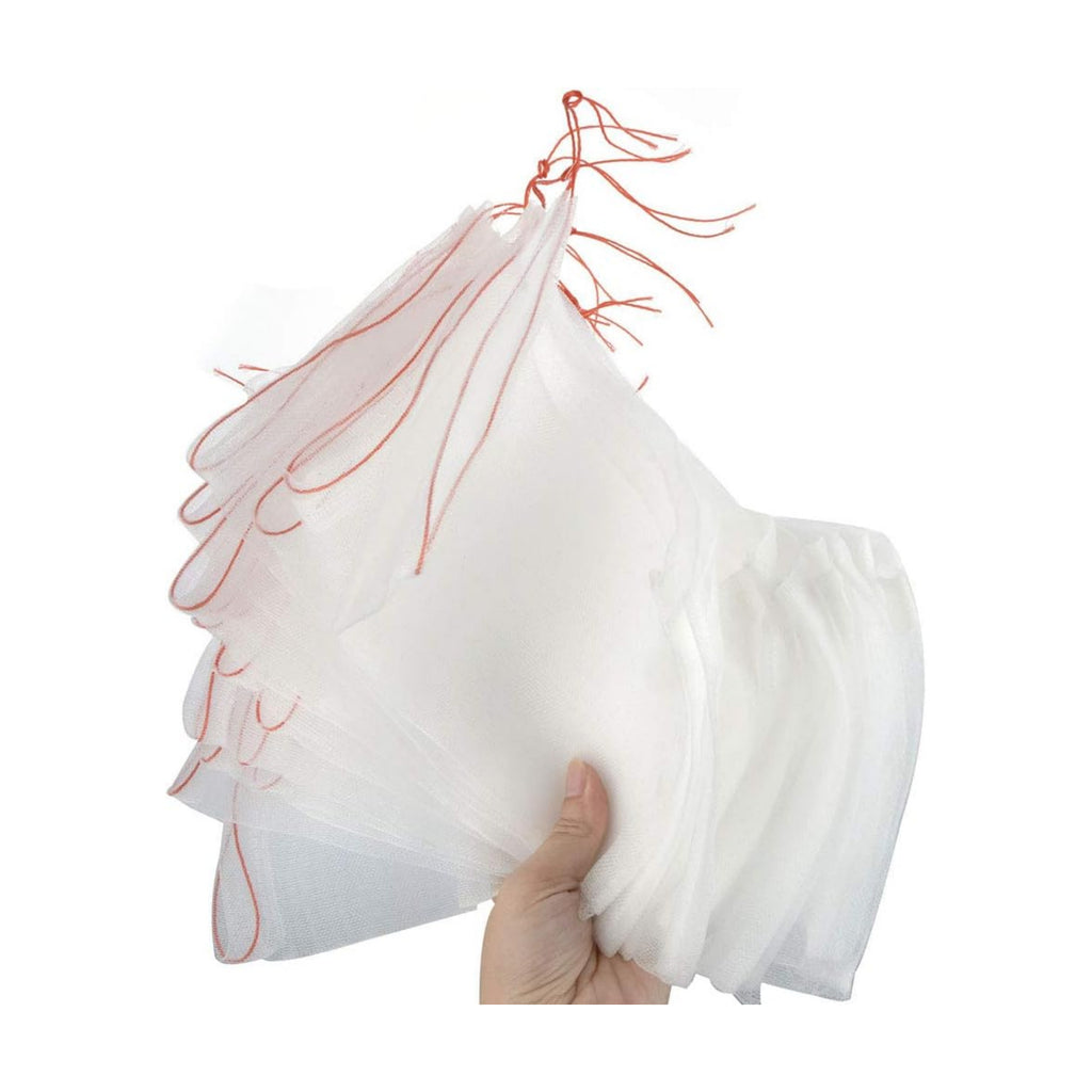 TITA-DONG 100 Pcs Fruit Protection Bags,6 x 10 Inch Garden Netting Bags with Drawstring,Insects Mosquito Bug Net