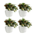ORIMERC 4 Pack White Wall Planter Pots Vertical Living Wall Hanging Planters Wall Mounted Planter Holder with Drainage