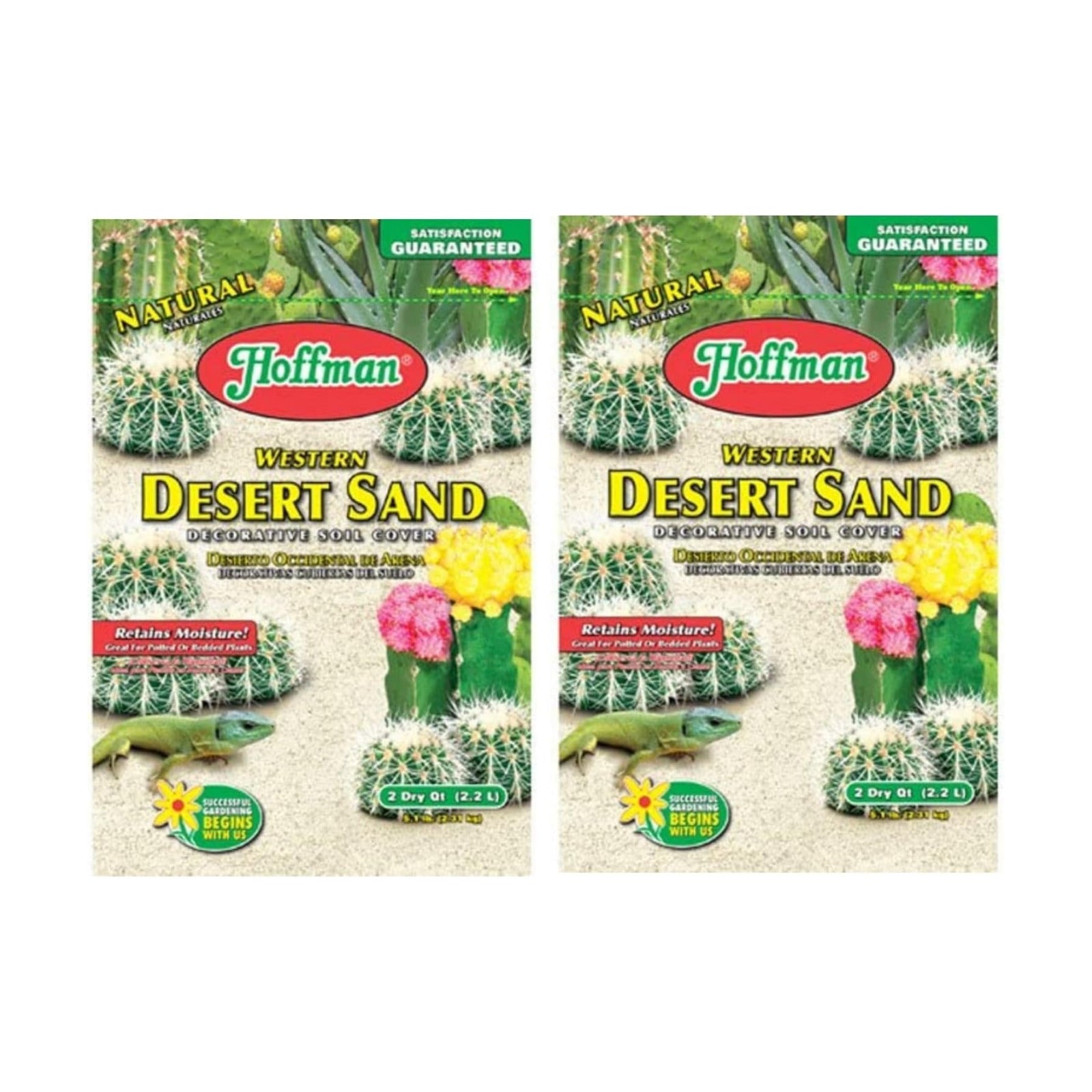 Hoffman Western Desert Sand Decorative Soil Cover for Potted or Bedded Plants, 2 Dry Quarts, 2 Pack