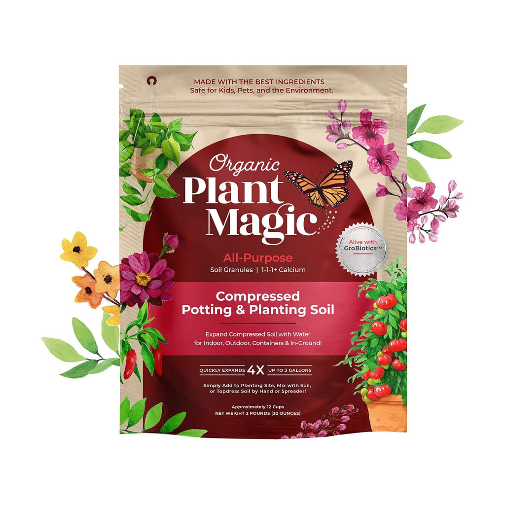 Compressed Organic Potting Soil for Garden, Plants & Vegetables - Expands 4x When Mixed with Water - Indoor or Outdoor