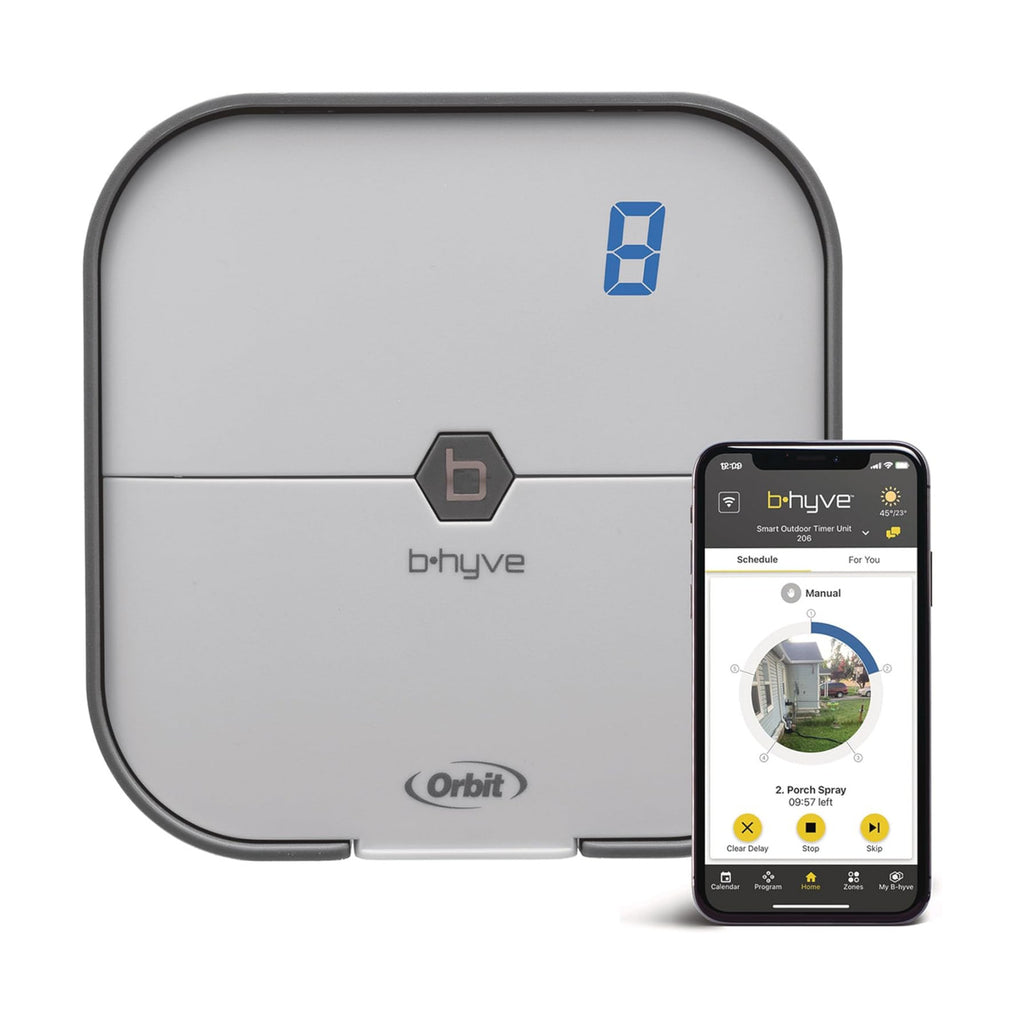 Orbit B-hyve Indoor Smart Sprinkler Controller - 8-Zone - WiFi Irrigation Controller - App Controlled Irrigation with