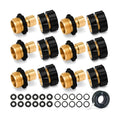 Brass Leak Resistant Garden Quick Connect & Disconnect Water Hose End Fittings, Female & Male Quick Release 3/4 Inch