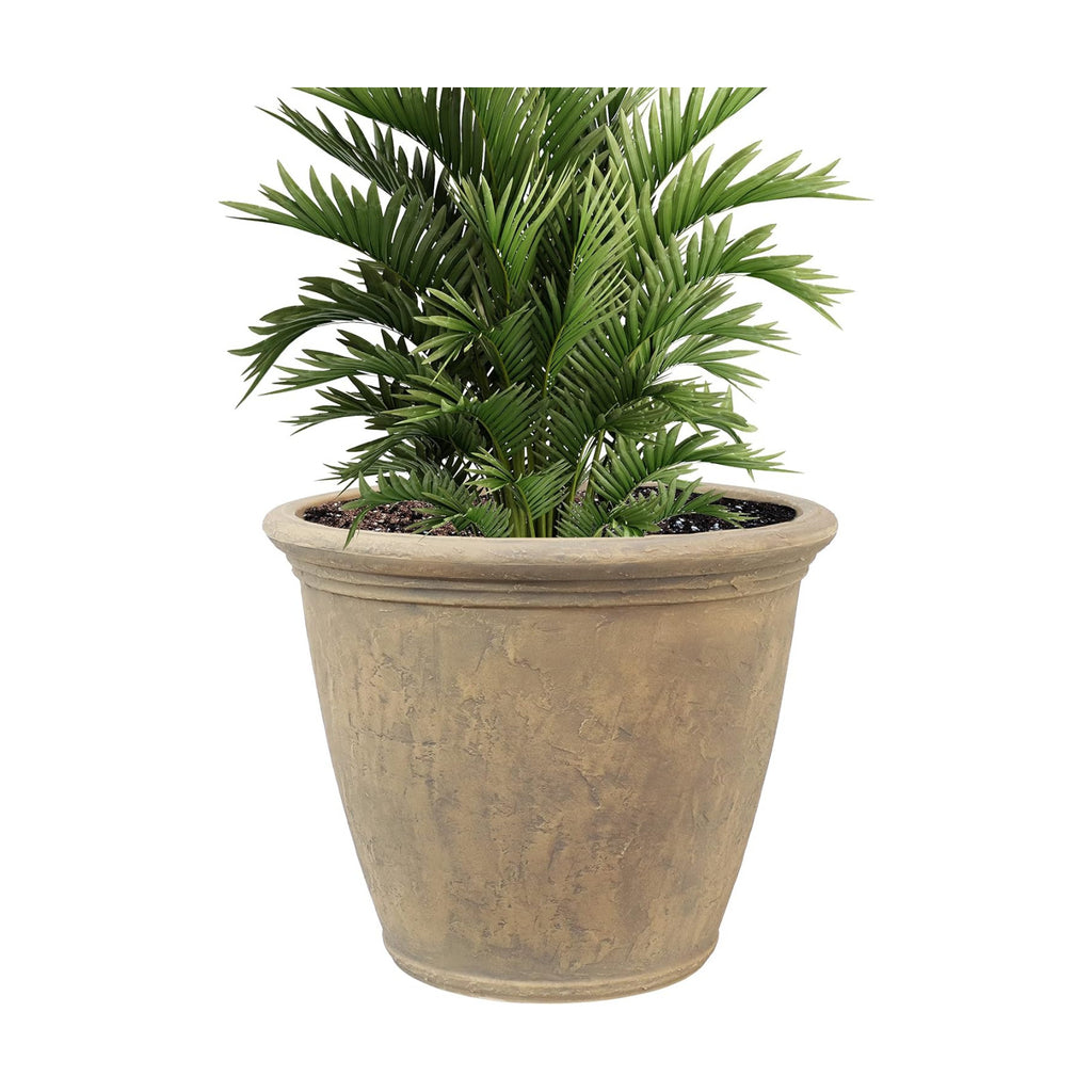 Sunnydaze Anjelica 24'' Large Plastic Planter Pot for Plants, Beige | 19-Gallon Capacity, Large Plastic Planter for