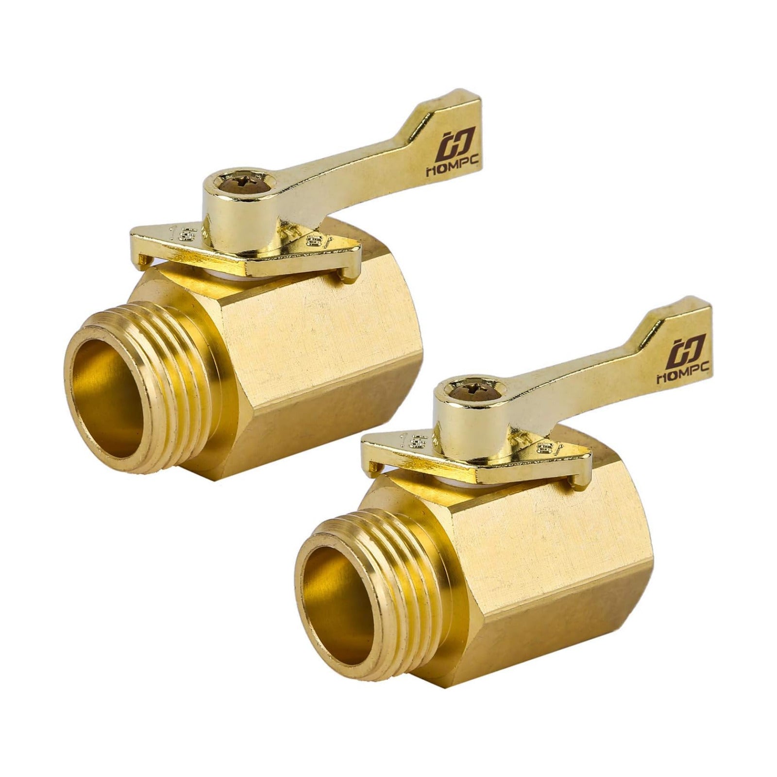 Super Heavy Duty 3/4" Brass Shut Off Valve Garden Hose Shut Off Valve Garden Hose Connector 2 PCS