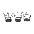 HowRU Iron Art Hanging Baskets Flower Pot Holder - Over the Rail Metal Fence Planters - Pack of 3 - Black