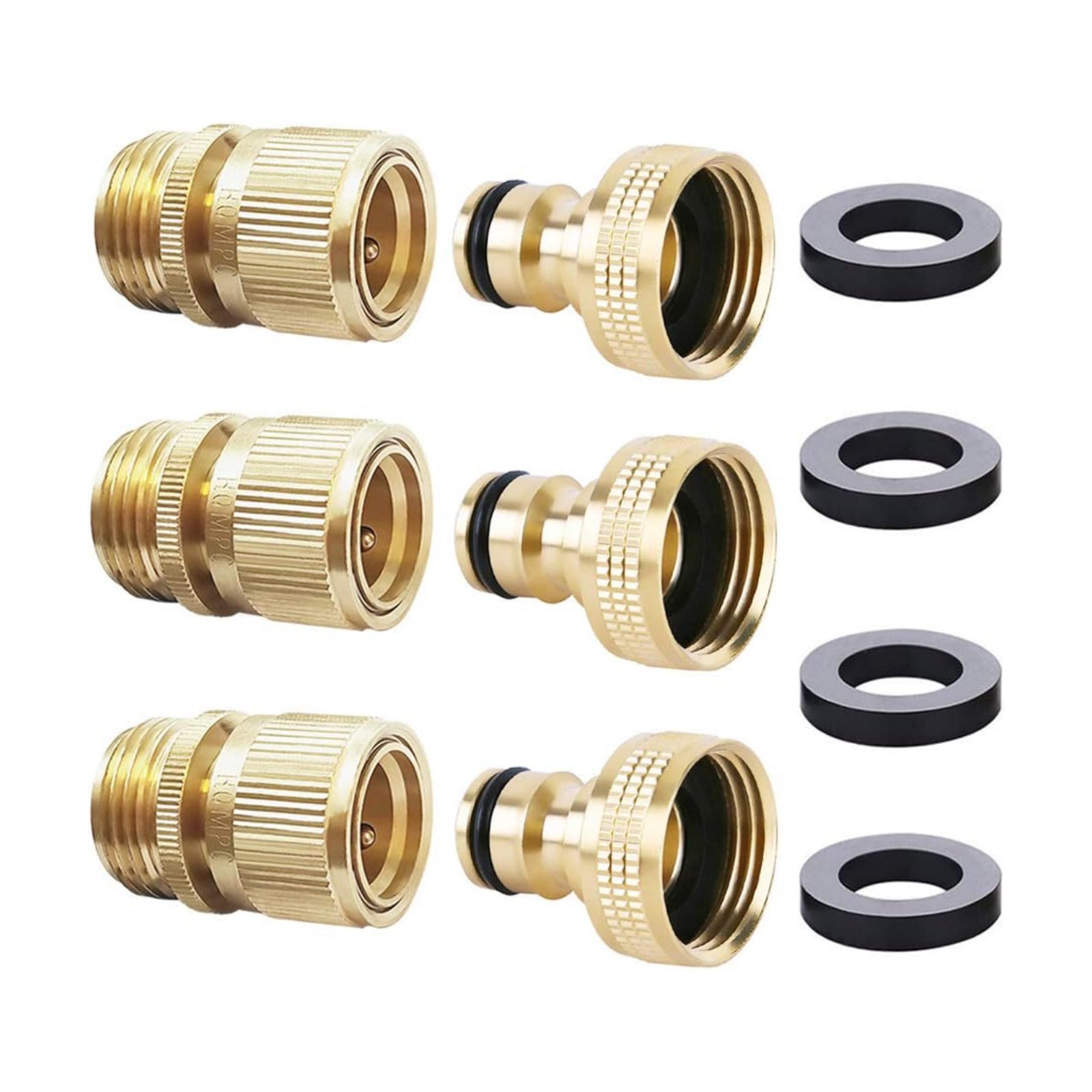 Garden Hose Quick Connector Water Hose Quick Connect ¾ inch GHT Brass Easy Connect Fitting Quick Connect Hose Fittings