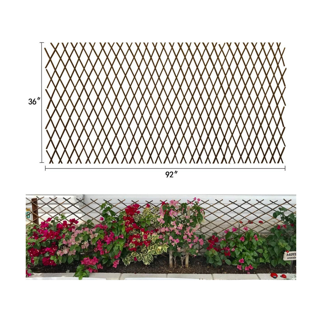 Expandable Garden Trellis Plant Support Willow Lattice Fence Panel for Climbing Plants Vine Ivy Rose Cucumbers Clematis