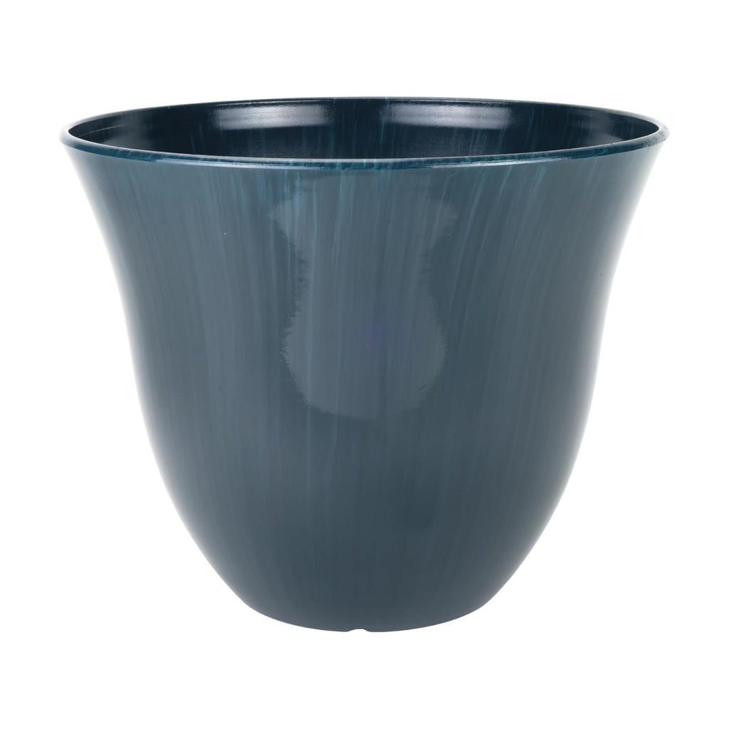 Honeysuckle Resin Planter, Durable Garden Pot, 13" Ocean Blue | Hand-Painted Finish Plant Pots, Lightweight Indoor