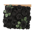 30PCS Black Artificial Flowers, Fake Roses for Halloween Decorations