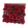 MACTING 30PCS Red Artificial Roses with Stems, Real Touch Foam Flowers