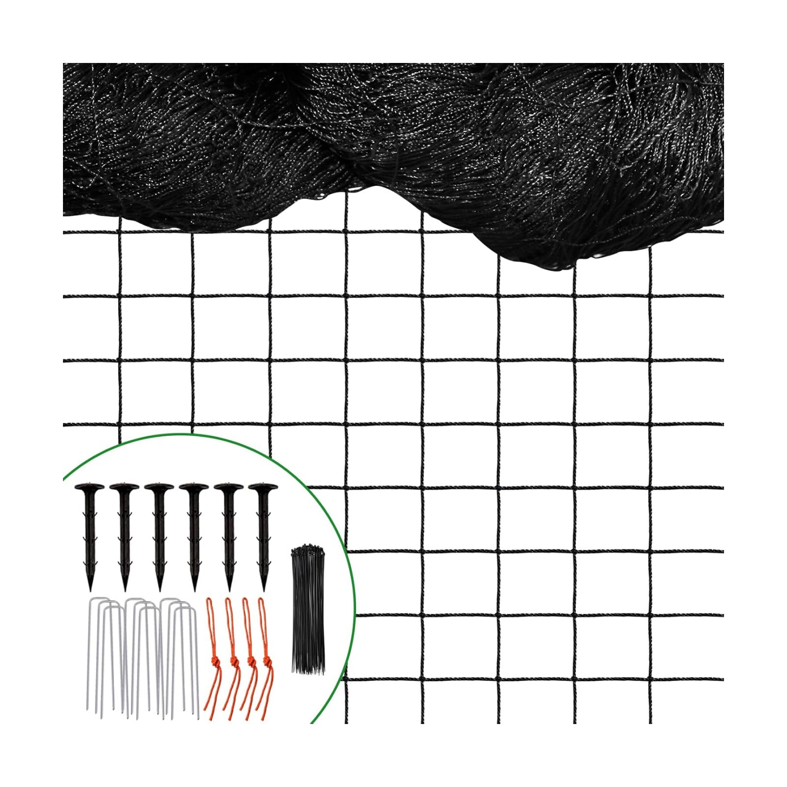 DQS Bird Netting 50' x 50', 2.4" Square Mesh Garden Netting, Poultry Net | Chicken Netting Hawk Deer Fence Net for