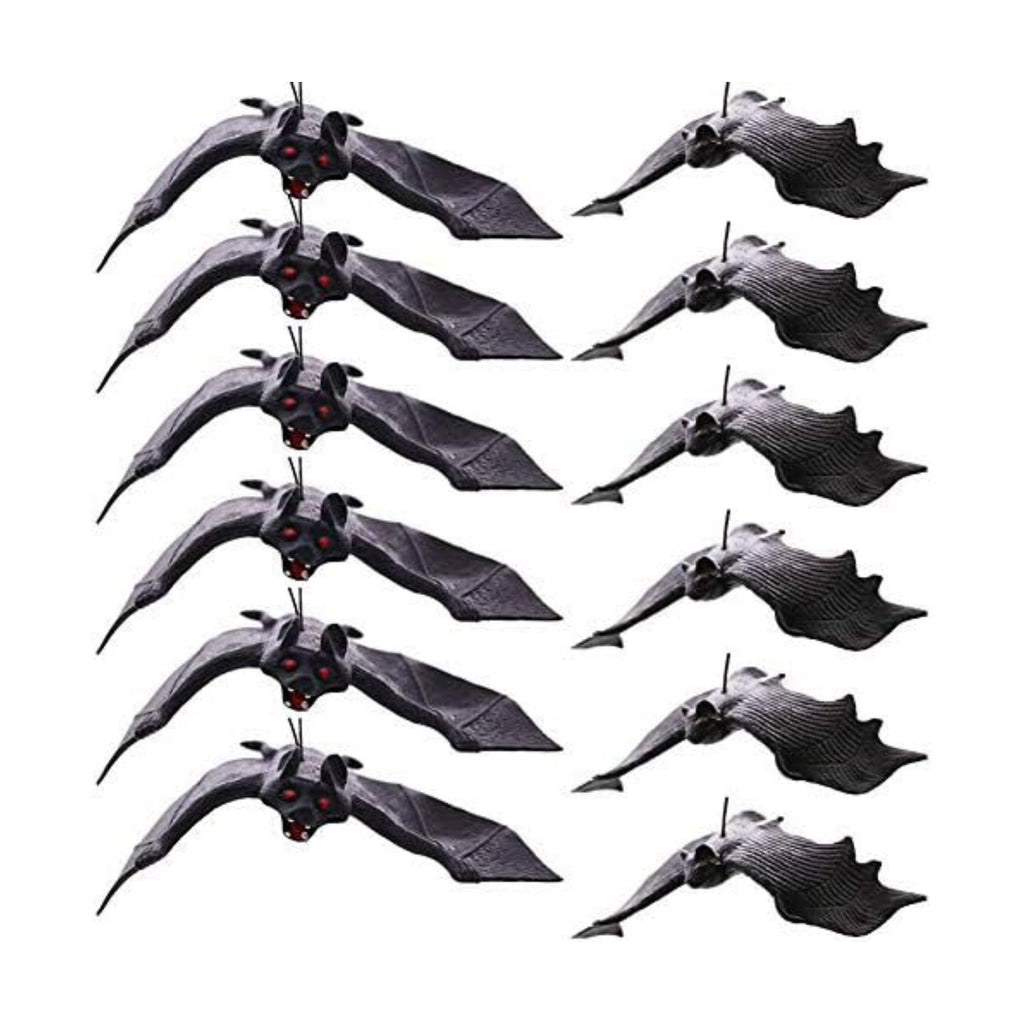 BigOtters 12PCS Halloween Hanging Fake Bats, Halloween Decorations