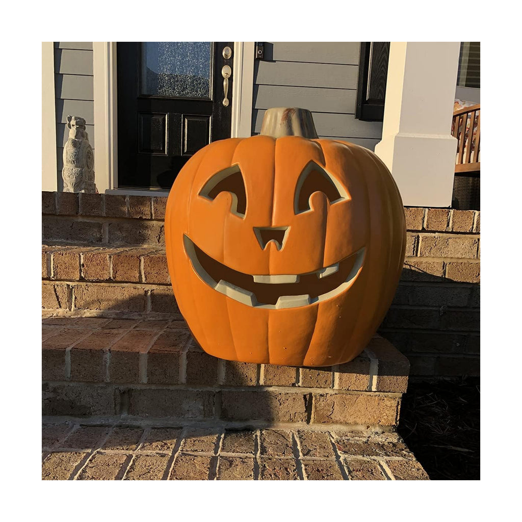 20" Jack O Lantern - Halloween Pumpkin Lantern with Pre-lit LED Bulb - Gaint Indoor/Outdoor Light Up Pumpkin for Halloween Decoration in Garden Patio Front Door Décor - 20"