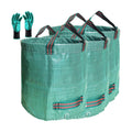 Standard 3-Pack 32 Gallon Lawn Garden Bags (D18,H30 inch) Yard Waste Bags with Gardening Gloves - Reusable Leaf