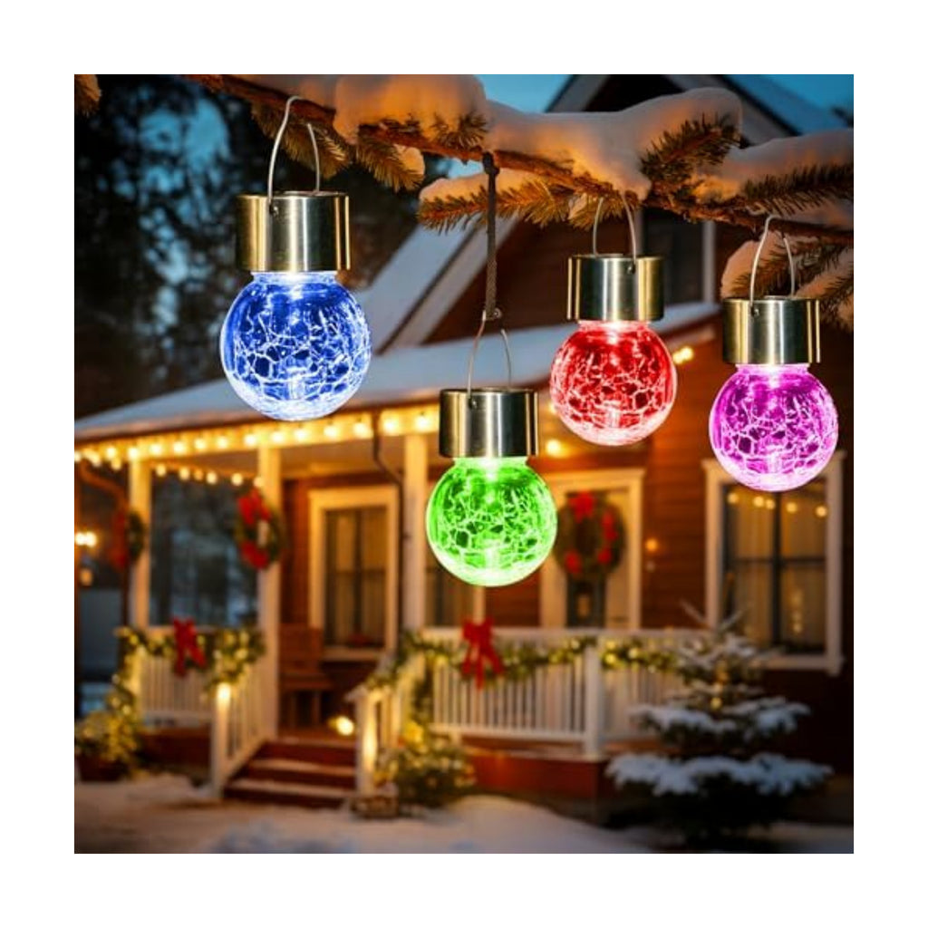 GIGALUMI Solar Christmas Decorations Outdoor Hanging Light for Outside 8Pc