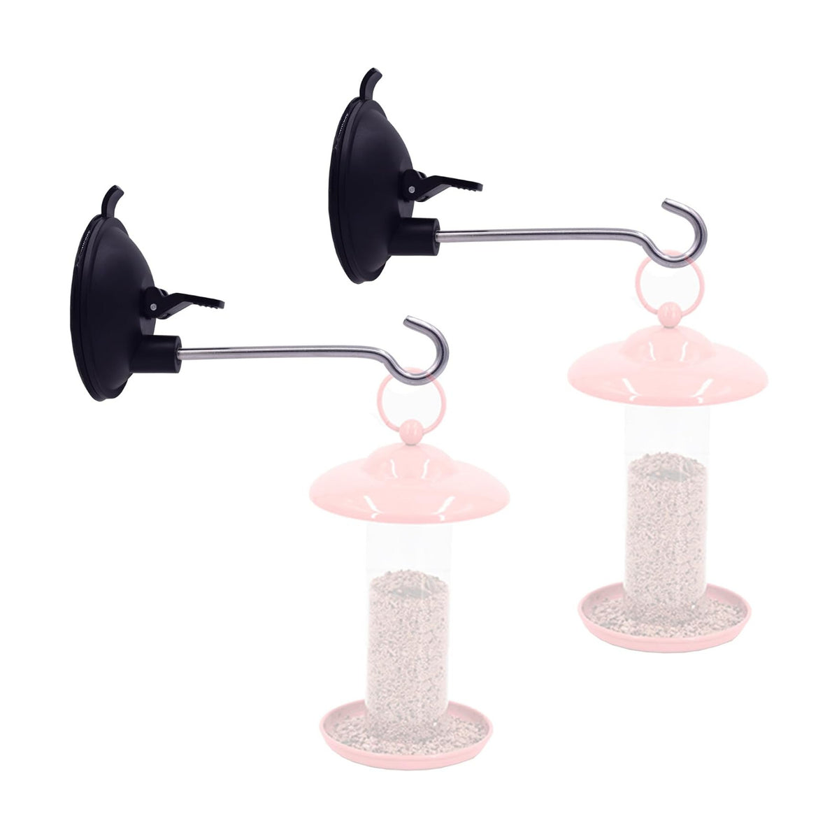YYST Window Suction Cup Hanger - for Bird Feeders and Wind Chimes- no Feeder and Wind Chimes - 2 Pack, NOT FIT Porous Surfaces - Wood