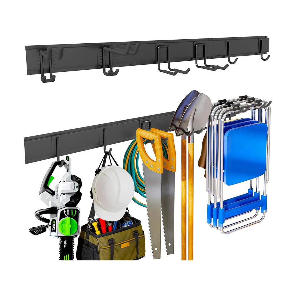 Garden Tool Organizer, 48 Inch Garage Tool Organizer Wall Mount | Heavy Duty Steel Wall Holders for Tools, 400lb Weight