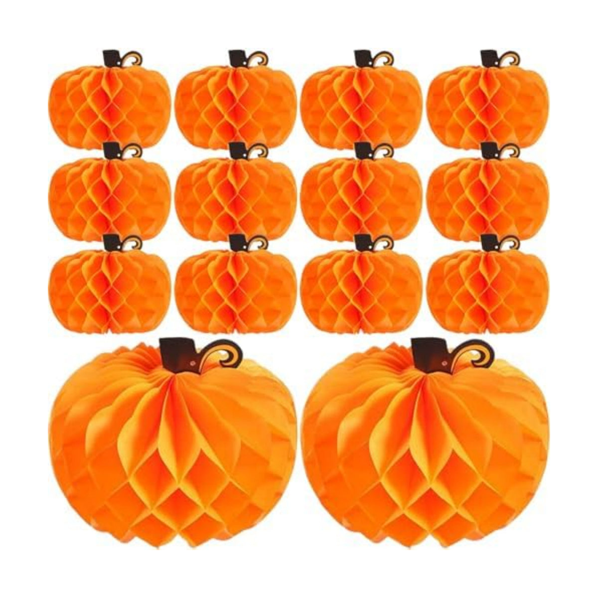 JOVITEC 6 Pack Thanksgiving Table Decor Honeycomb Pumpkins 10.2 Inch Paper Fall Hanging Pumpkin Decorations 3D Tissue Centerpieces for Halloween Birthday Wedding Party Supplies