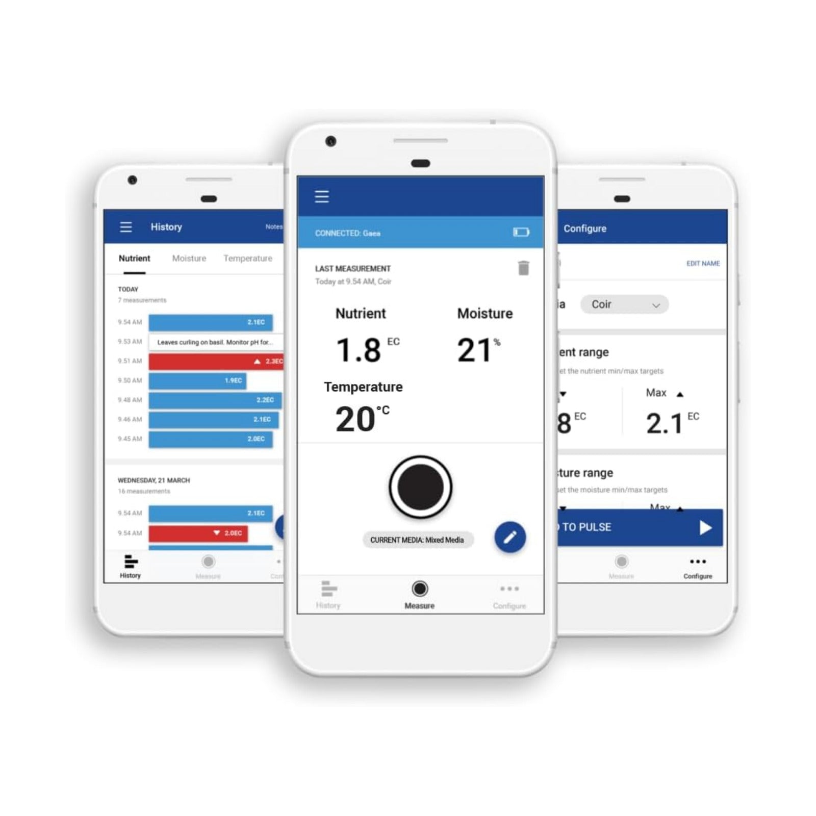 Bluelab Pulse Meter - Handheld Digital Soil Meter Measures Nutrients (TDS), Moisture & Temperature directly from the