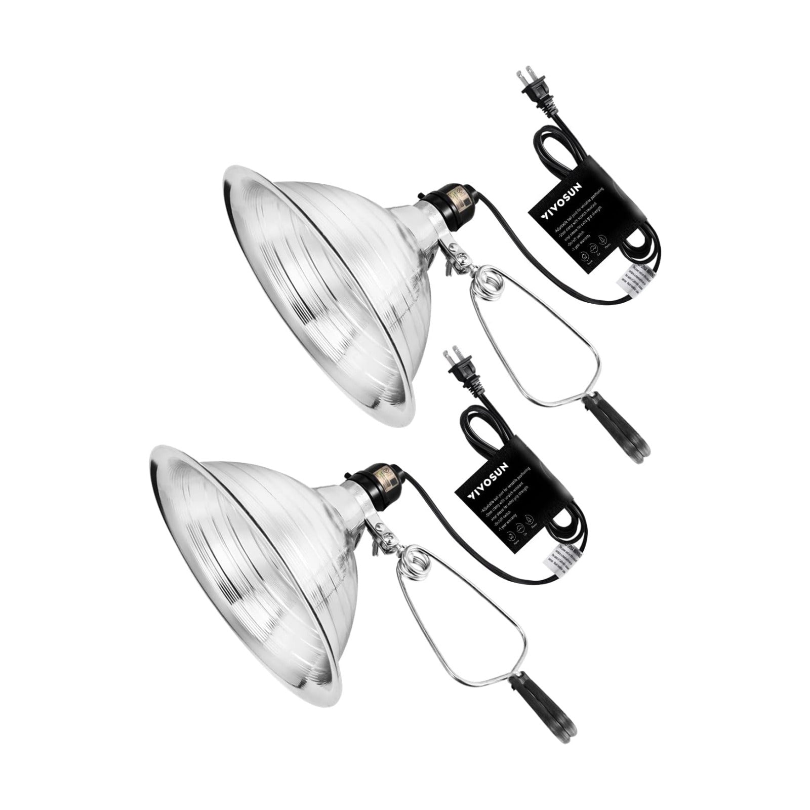 VIVOSUN 2 Pack Clamp Lamp Light with Detachable 8.5 Inch Aluminum Reflector | Up to 150 Watt, E26 Socket (No Bulb