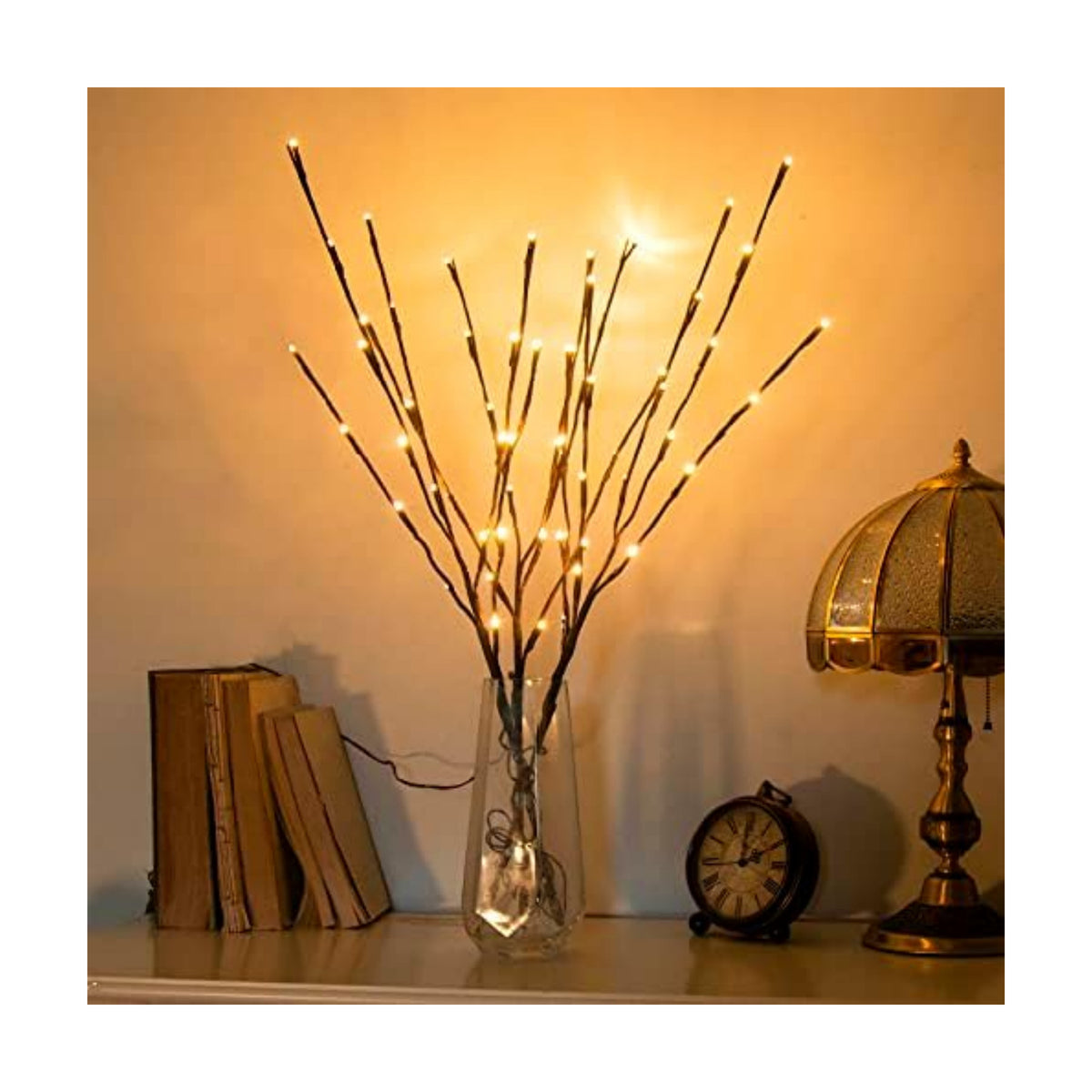 Vanthylit 3PK 30" Brown Lighted Twig Branches Pathway Light 60 LED Warm White Bulbs for Outdoor and Indoor