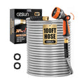 Cesun 100 ft Metal Garden Hose with 10 Function Nozzle, 100 foot x 5/8" | Heavy Duty Stainless Steel Water Hose