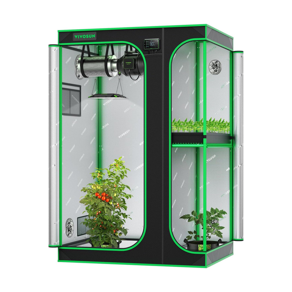 VIVOSUN 2-in-1 4x3 Grow Tent 48"x36"x72" Mylar Clone Chamber Tents | Multi-Chamber Clone Design, 100% Reflective Mylar