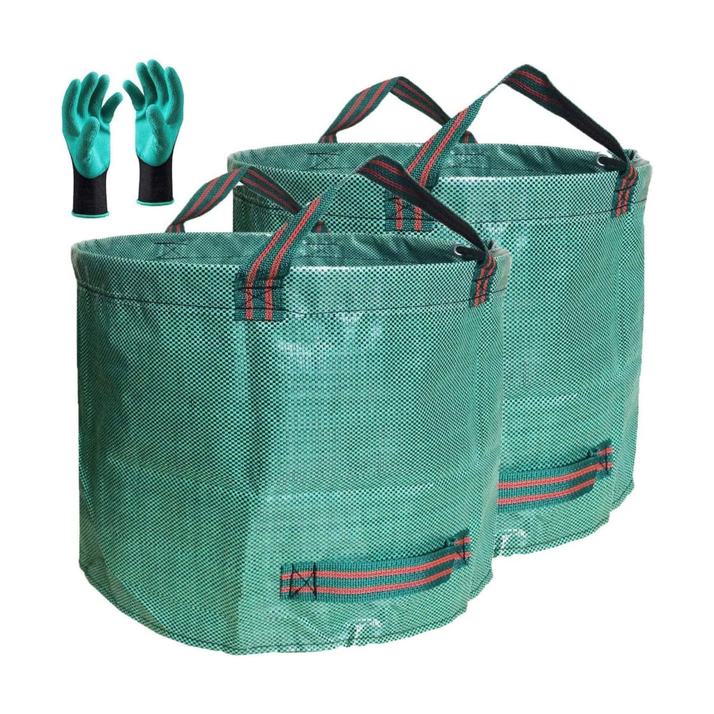 Professional 2-Pack 137 Gallon Lawn Garden Bags Large (D34,H34 inch) Yard Waste Bags with Gardening Gloves, Big Leaf