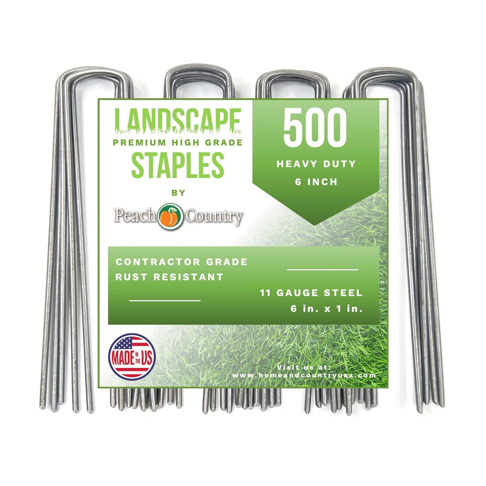 Peach CountryPeach Country Galvanized Garden Stakes Landscape Staples: 6 Inch Sod and Fence Stake - Sturdy Rust