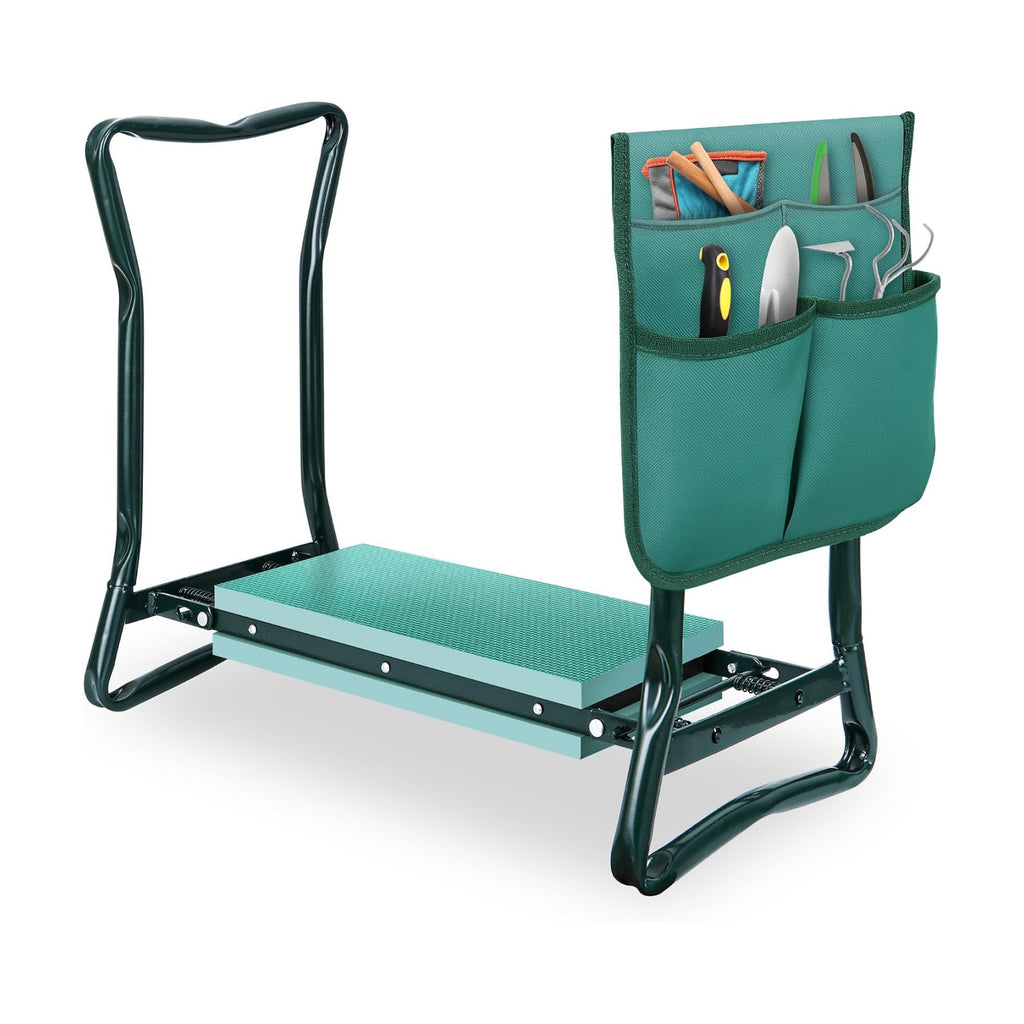 SUPER DEAL Folding Garden Kneeler and Seat with Free Tool Pouches - EVA Foam Pad Protects Your Knees - Sturdy and