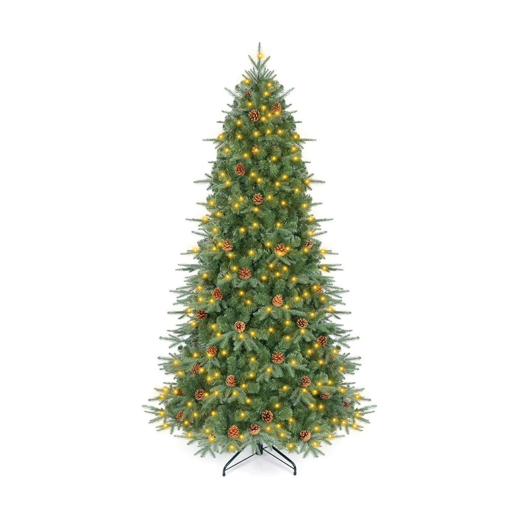 Goplus 7ft Pre-Lit Artificial Christmas Tree with 460 Lights, Hinged