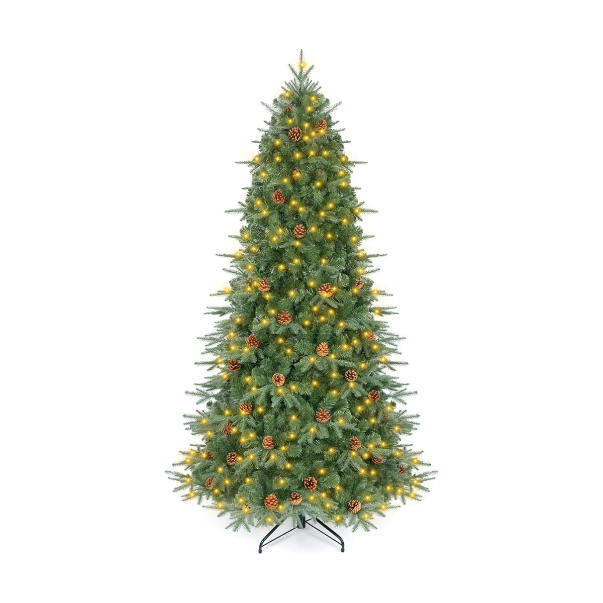 Goplus 7ft Pre-Lit Artificial Christmas Tree with 460 Lights, Hinged