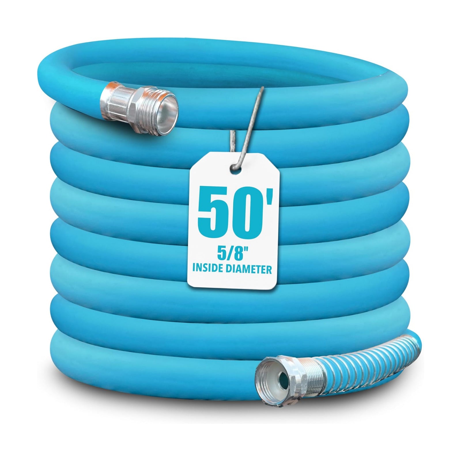 Aqua Joe AJPGH50-DWS Hybrid Polymer Flex Garden Hose, Kink-Free Hose, 450 PSI Max, 50 Feet Long, 5/8 Inches Wide