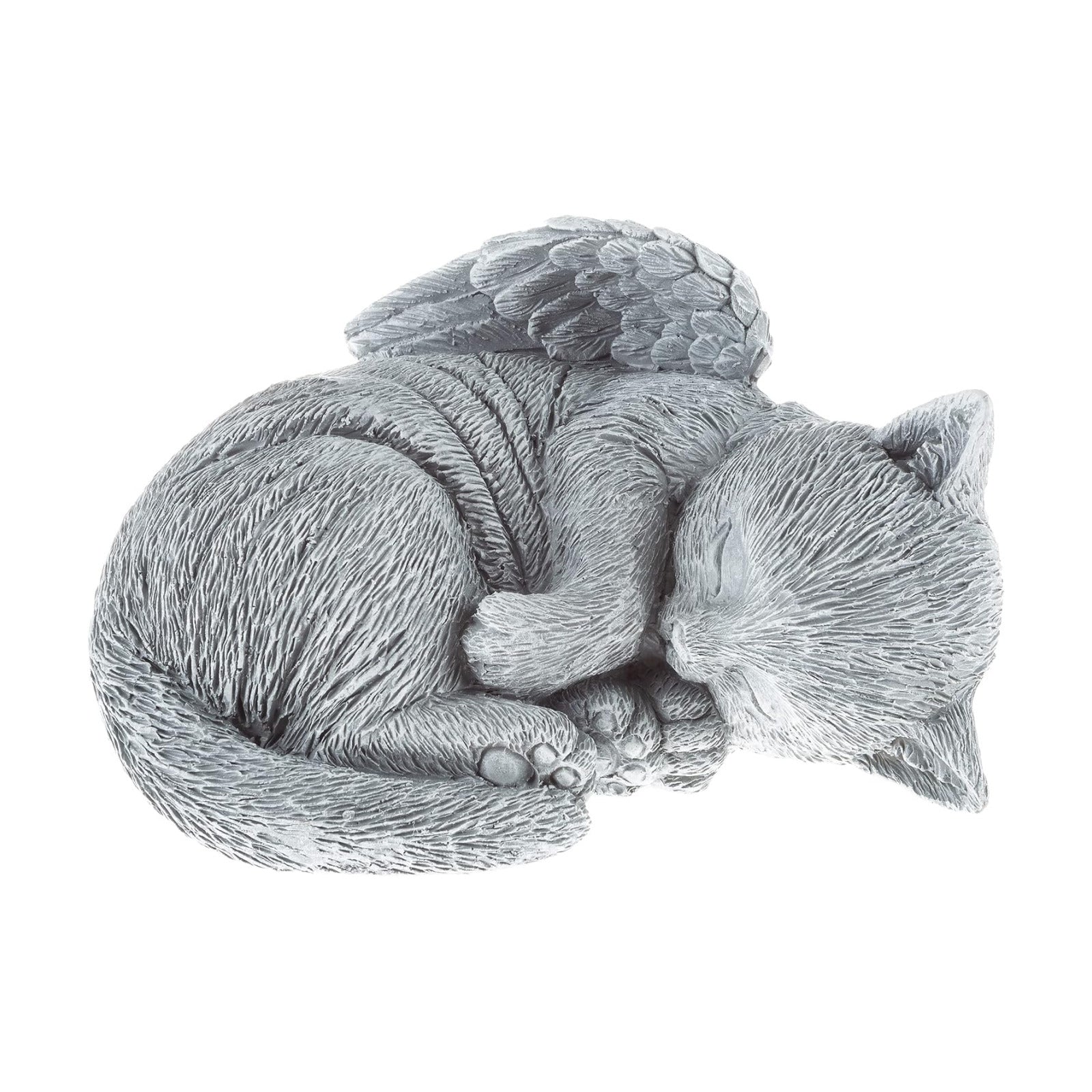 Cat Memorial Stone - Peaceful Sleeping Kitten Angel Statue for Garden, Remembrance, Grave Marker, and Loss - Pet