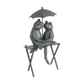 Pure Garden Resin Whimsical Frog Couple Statue, Bronze, 8" x 6.25" x 14.5" | Romantic Animal Figurine for Outdoor