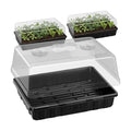 SOLIGT Thick Plastic 3-Set Strong Seed Starter Trays with 5" Humidity Domes | for Seed Starting, Germination, Seedling
