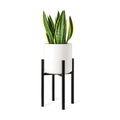 Mkono Plant Stand Indoor, Tall Metal Flower Pot Holder, Fit 8-10” Pot Black | Modern Style, Non-slip Foot Pads, Stable