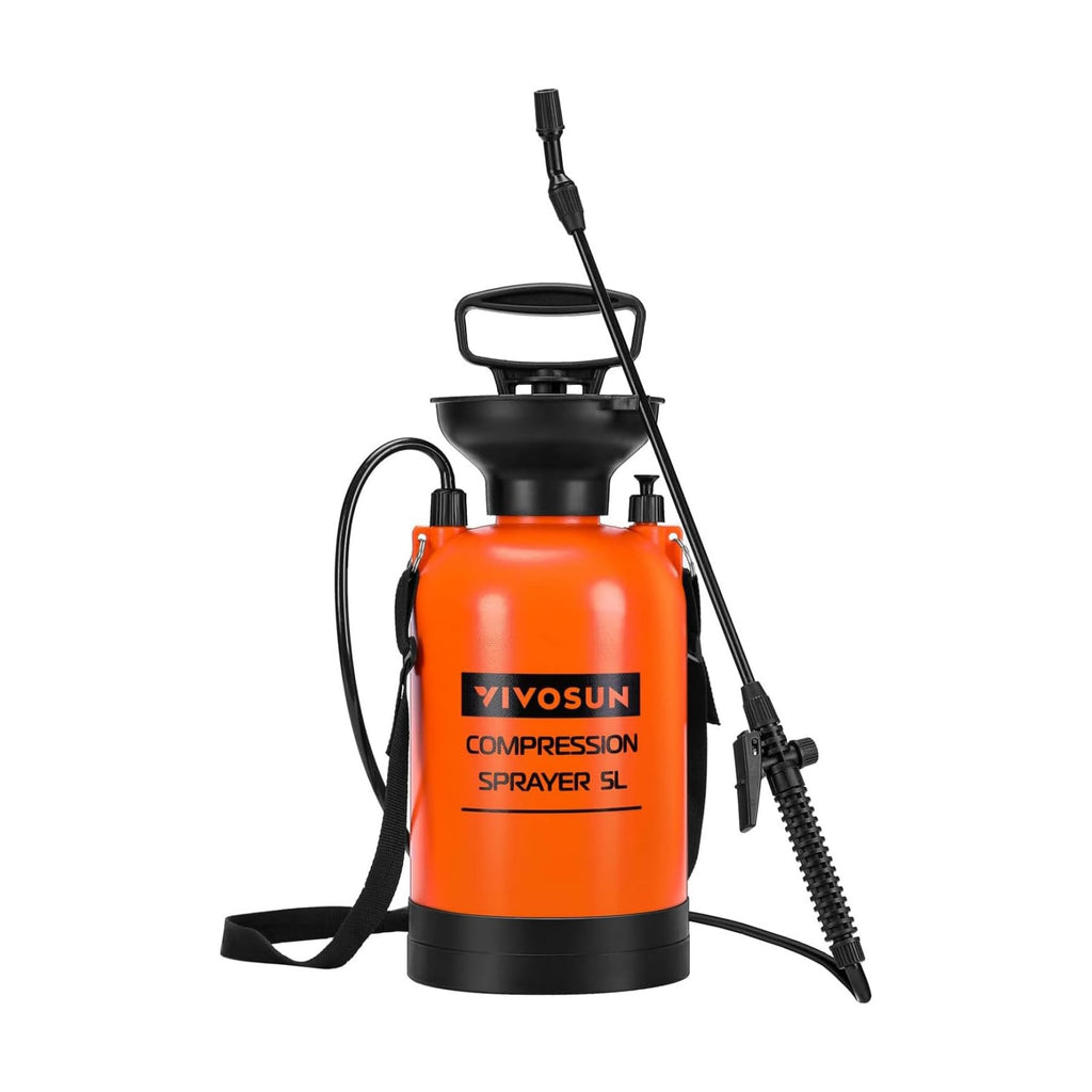 VIVOSUN 1.35-Gallon Pump Pressure Sprayer | Lawn & Garden Water Sprayer with Adjustable Shoulder Strap, for Spraying